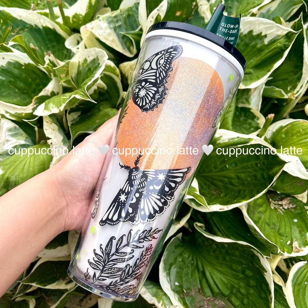 🦋NWT🌕Starbucks 2025 Fall Halloween Glow in the Dark Night Moth Cold Cup Tumbler